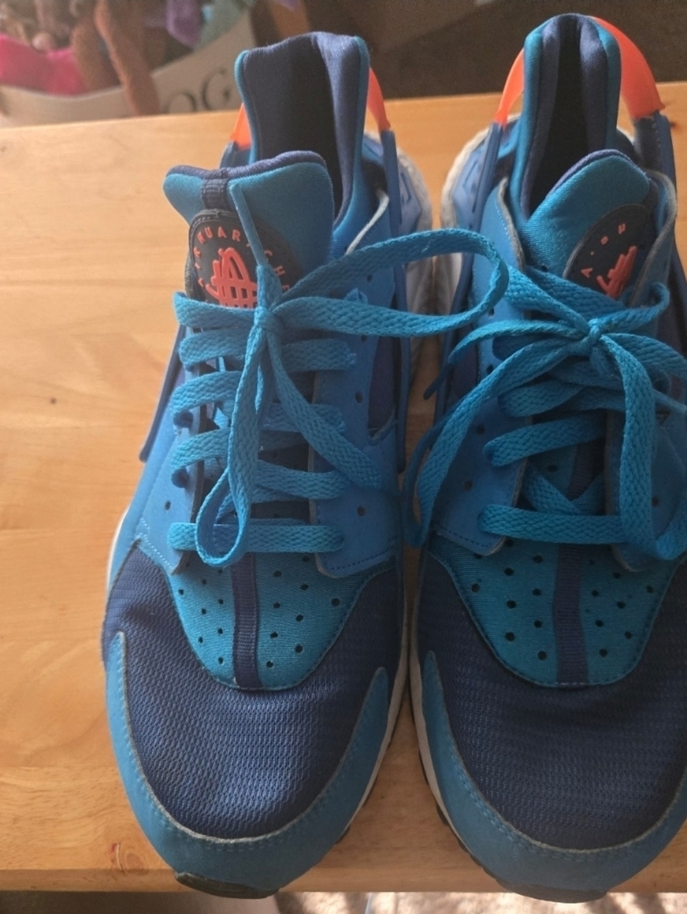 Nike Hurache Sz. 10 Blue/Orange Mens Athletic Sneakers